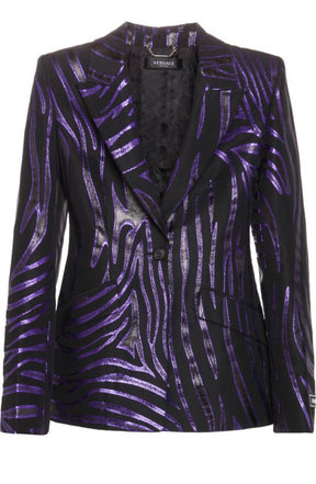 Versace Metallic Zebra Jacquard Jacket size US 6