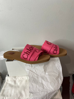 Chloe Woody Slide Sandals red/pink size 10