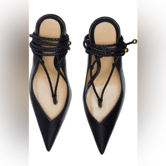 Bottega Veneta Ankle Wrap Pointed Toe Pump | Crafted Elegance with Braided Tie Straps