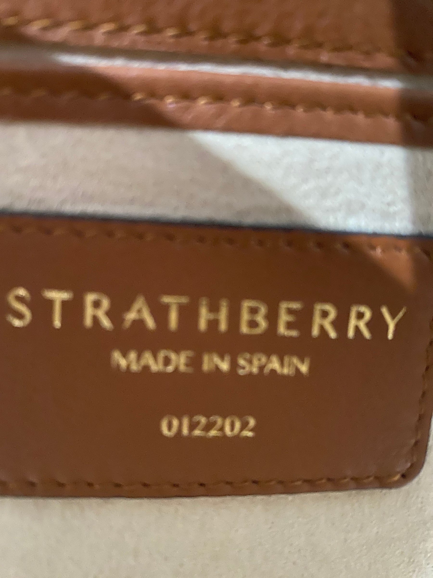 Strathberry Mini Crescent Crochet Trim Leather Shoulder Bag