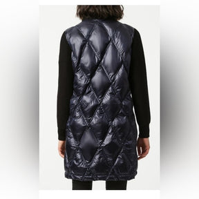 Bernardo Knit Sleeve Diamond Quilt Puffer Coat | Modern Edge in Mixed-Media Styling