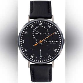 Coach Charles Multi-Function Leather Strap Watch