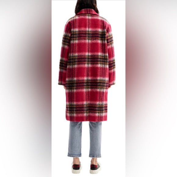Desigual Tommy Plaid Overcoat | Relaxed Silhouette for Cozy Layering