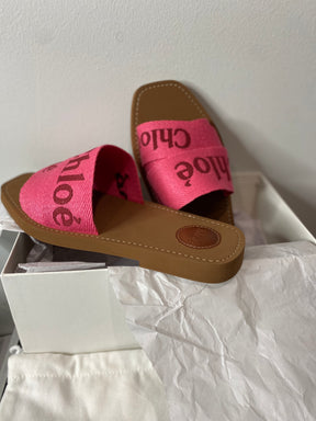 Chloe Woody Slide Sandals red/pink size 10