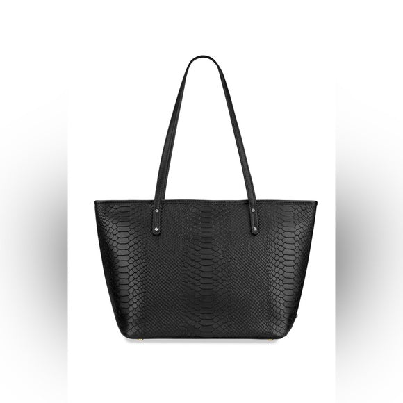 GiGi New York Python-Embossed Leather Tote | Chic and Compact Elegance
