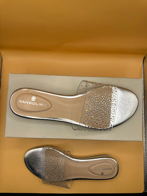 Bandolino Clear Embellished Slide Sandals