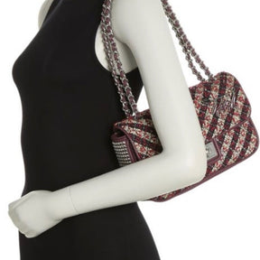 Karl Lagerfeld Medium Shoulder Bag | Polished Hardware and Tweed Elegance