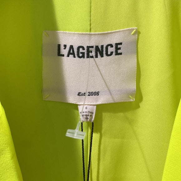 L’AGENCE Chamberlain Blazer | Exquisite Chartreuse Elegance with Strong Shoulders