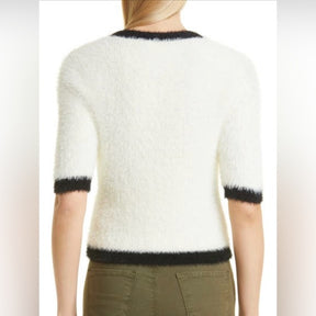 L’AGENCE Susie Short Sleeve Cardigan | Supremely Soft Elegance with Chic Goldtone Buttons
