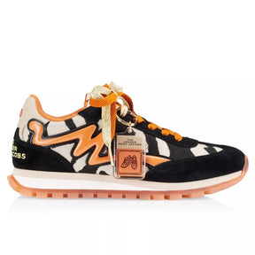 Marc Jacobs The Jogger Sneakers in Tiger | Knit and Suede Fusion with Signature Applique