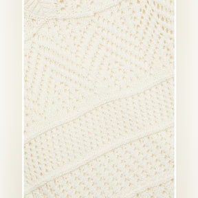 Rag & Bone Rene Patterned Knit Midi Dress in Ivory Chic Elegance with Openwork Knit Patterning