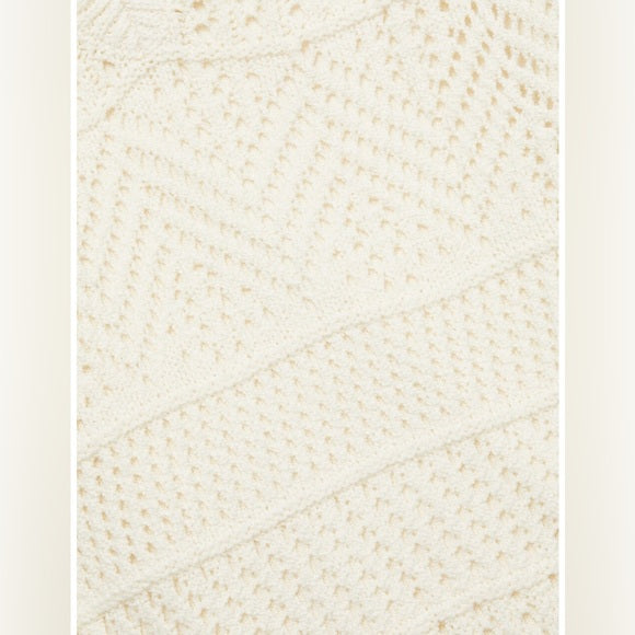 Rag & Bone Rene Patterned Knit Midi Dress in Ivory Chic Elegance with Openwork Knit Patterning