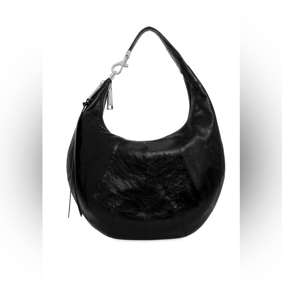 Rebecca Minkoff Croissant Leather Hobo Bag in Black | Unique Zip-Around Style