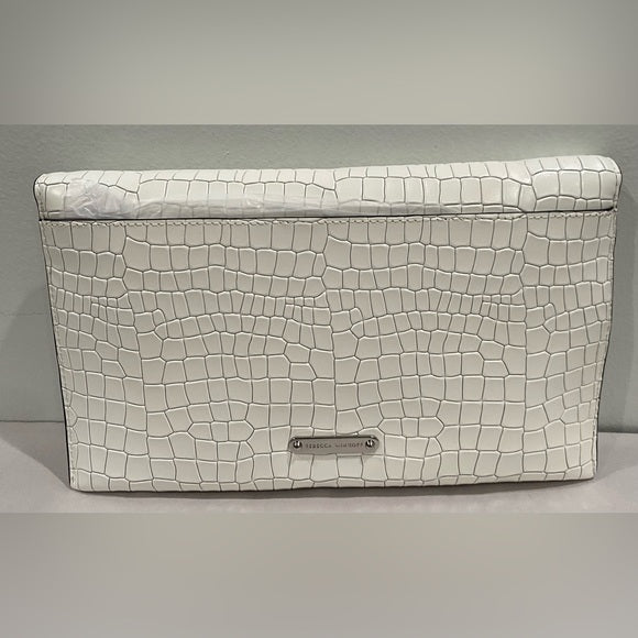 Rebecca Minkoff Lou Croc-Embossed Leather Clutch-On-Chain - Chic Elegance in Every Detail