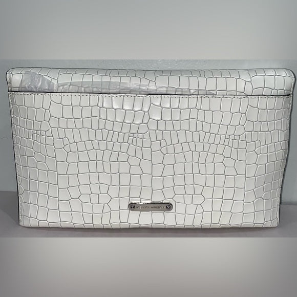 Rebecca Minkoff Lou Croc-Embossed Leather Clutch-On-Chain - Chic Elegance in Every Detail