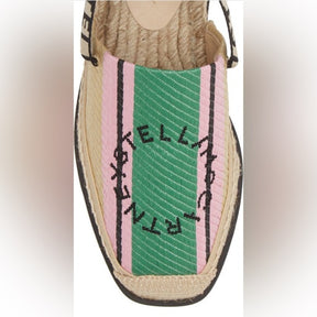 Stella McCartney Gaia Stripe Ankle Tie Espadrilles | Summery Charm with Cabana Stripes