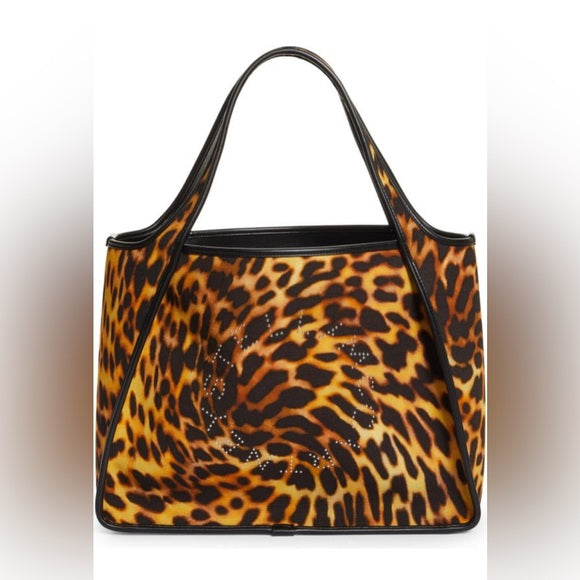Stella McCartney Leopard Print Logo Canvas Tote | Chic Elegance