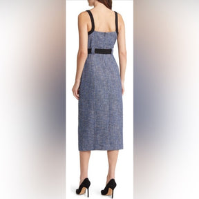 Ted Baker London Diniiad Belted Midi Dress Circle-Buckle Elegance with Sophisticated Bouclé