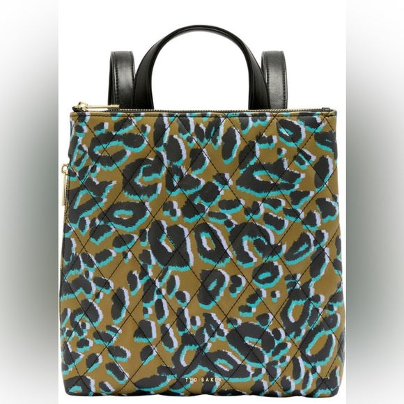 Ted Baker Quilted Animal Print Backpack - Luxe Texture Meets Wild Style