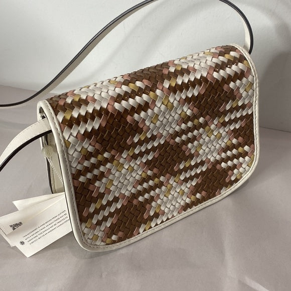 Tory Burch Britten Woven Small Saddle Bag | Timeless Elegance in Woven Design