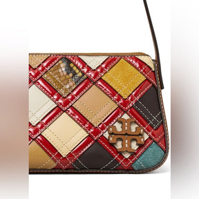Tory Burch McGraw Patchwork Shoulder Bag | Signature Logo Appliqué and Colorful Elegance