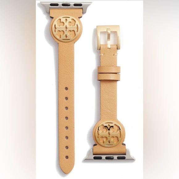 Tory Burch Miller Leather 20mm Apple Watchband