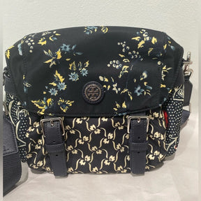 Tory Burch Mixed Print Recycled Nylon Messenger Bag Eco-Friendly Elegance in Mixed Florals