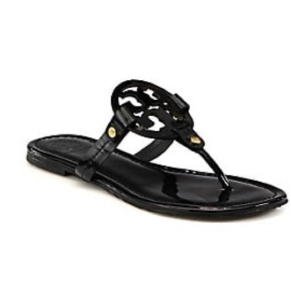 Tory Burch Patent Leather Black Millers | Sleek and Chic Patent Elegance