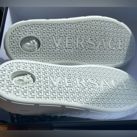 Versace Men's La Greca Logo Print High Top Sneakers