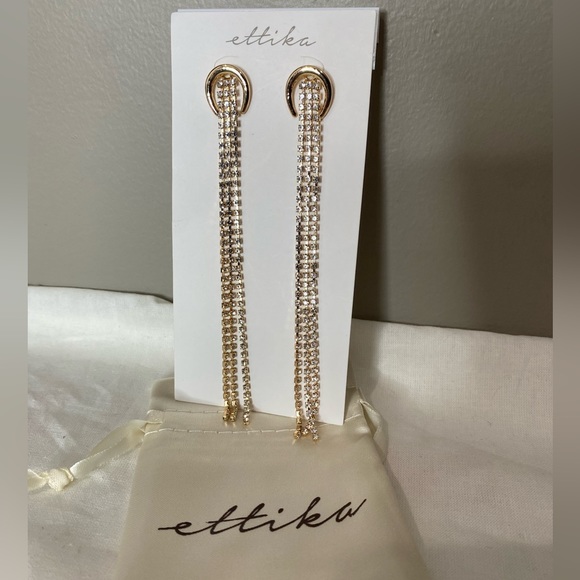 Ettika Crystal Fringe Drop Earrings