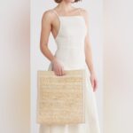 Cult Gaia Woven Raffia Tote Bag