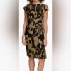 Donna Karan Women’s Metallic Velvet Geo Print Dress