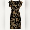 Donna Karan Women’s Metallic Velvet Geo Print Dress