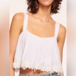 Ramy Brook Elizabeth Floral Lace Appliqué Top – Sleeveless