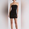 Alice + Olivia Women's Black Sequin Strapless Dress