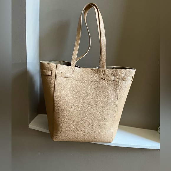 Veronica Beard Dash Leather Tote Bag – Structured Belted Work Tote