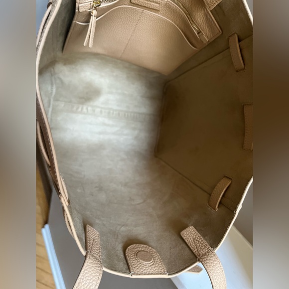 Veronica Beard Dash Leather Tote Bag – Structured Belted Work Tote