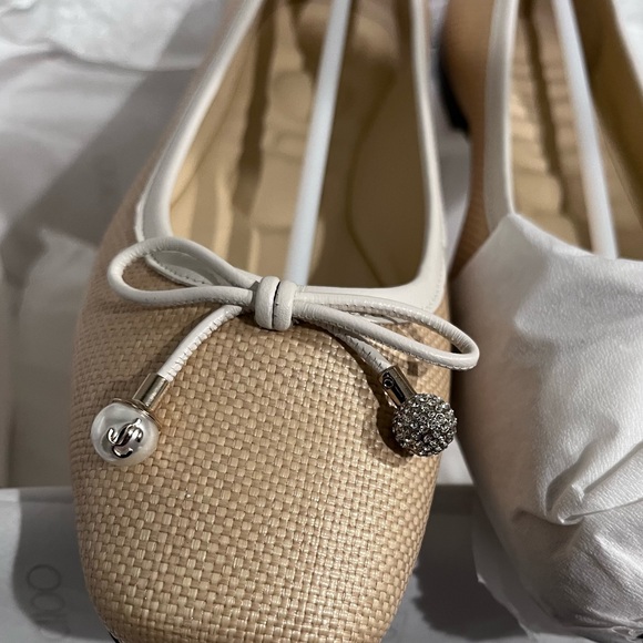 Jimmy Choo Elme Raffia Ballet Flats