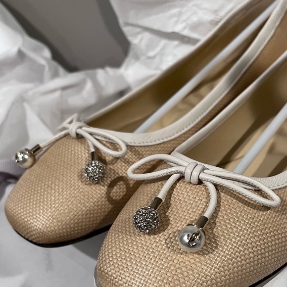 Jimmy Choo Elme Raffia Ballet Flats