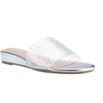 Bandolino Clear Embellished Slide Sandals
