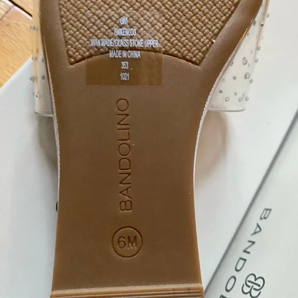 Bandolino Clear Embellished Slide Sandals