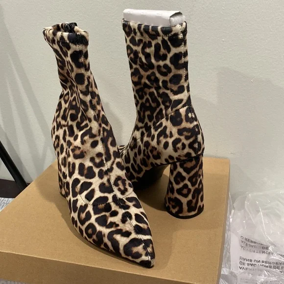 Steve Madden Leopard Print Pointed Toe Boots