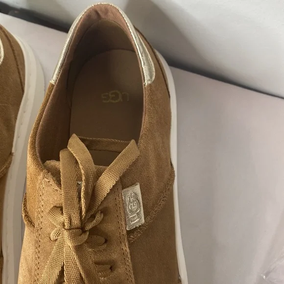 UGG Alameda Lace-Up Sneakers in Chestnut Gold