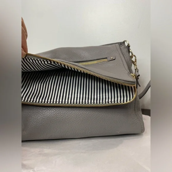 Kate Spade New York Gray Leather Top Handle Crossbody