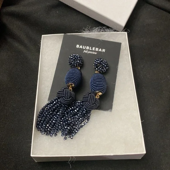 BaubleBar Crystal Fringe Linear Drop Earrings