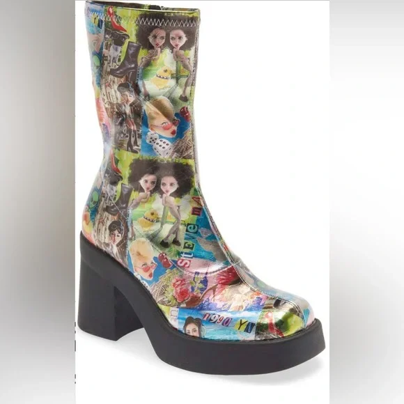 Steve Madden Klayton Comic Print Platform Boots