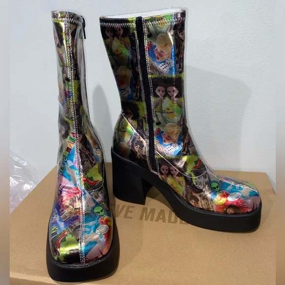 Steve Madden Klayton Comic Print Platform Boots
