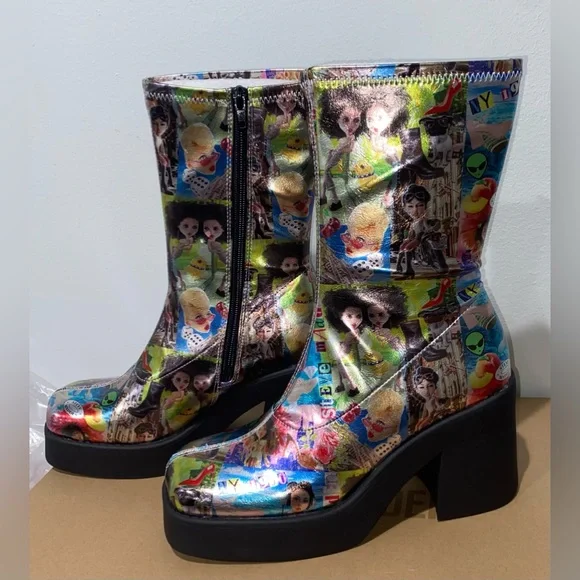 Steve Madden Klayton Comic Print Platform Boots