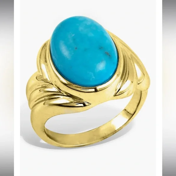 Natural Turquoise Ring in 18K Gold Vermeil