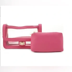 Mali + Lili Jessie Clear Vegan Leather Stadium Crossbody Bag